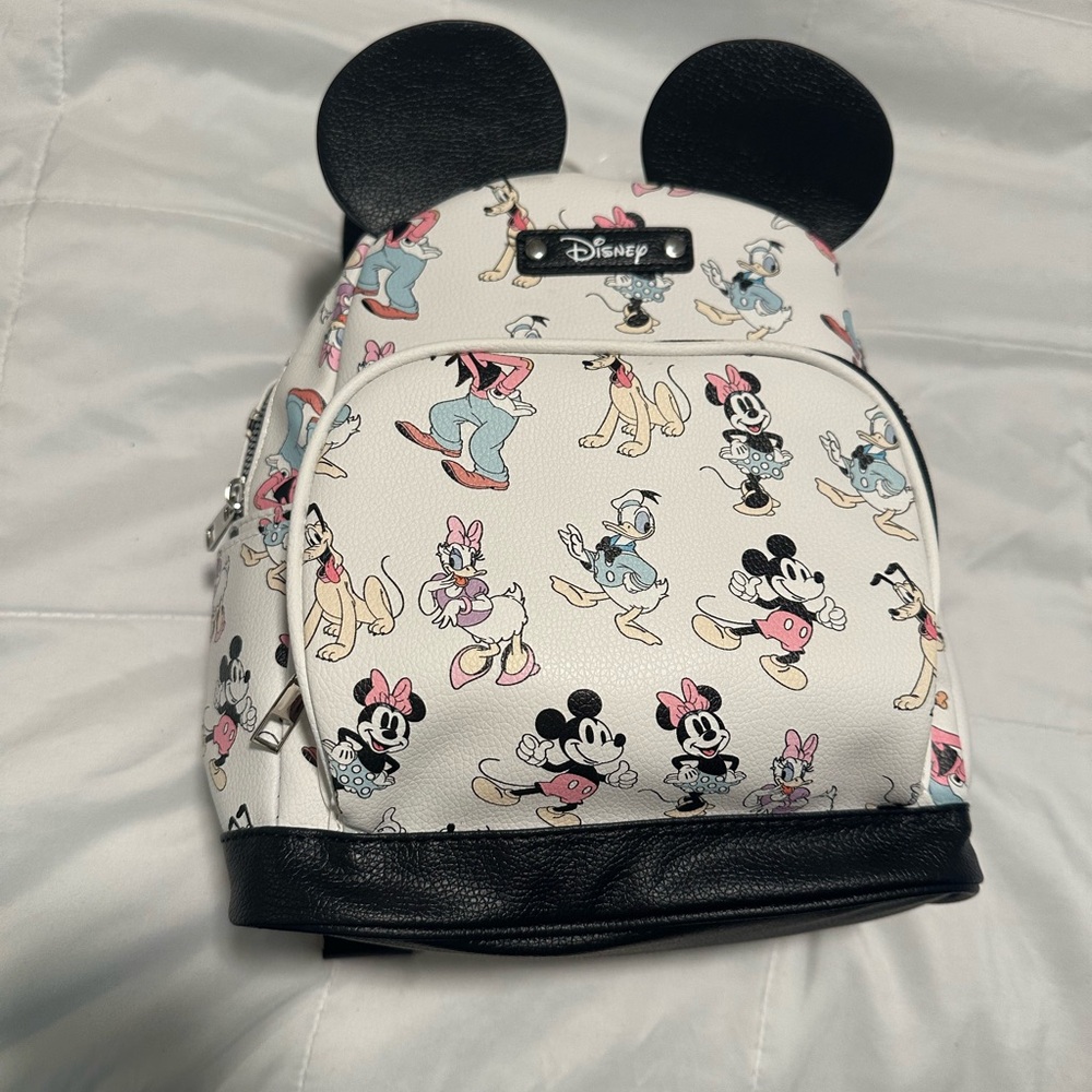 Disney Kids Backpack with Cartoon Characters - Black and White